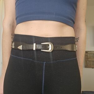 90s Warner Bros. Black and Silver Belt